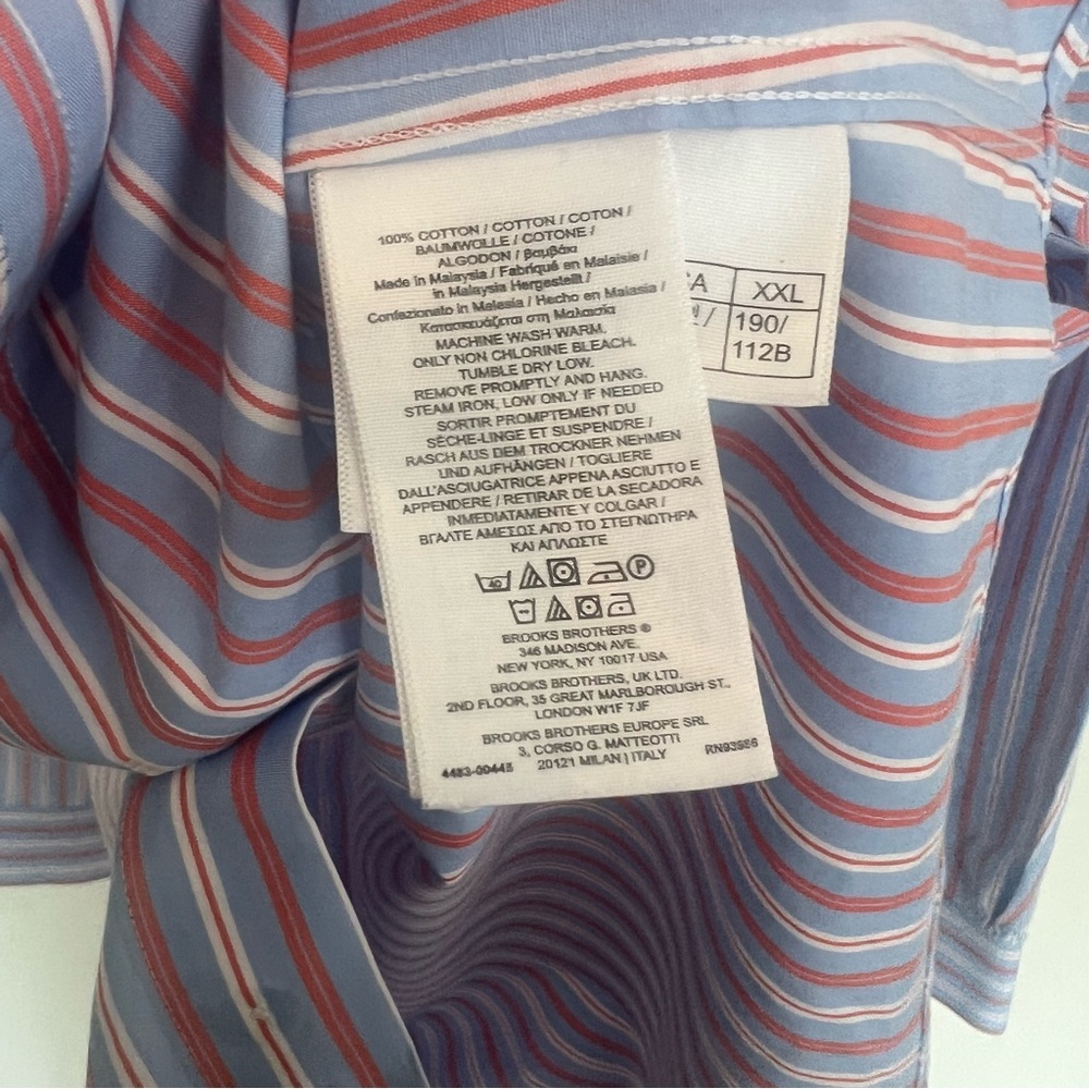Brooks Brothers Button Down Shirt Mens Large Multicolor Stripe Long Sleeve - Picture 5 of 10
